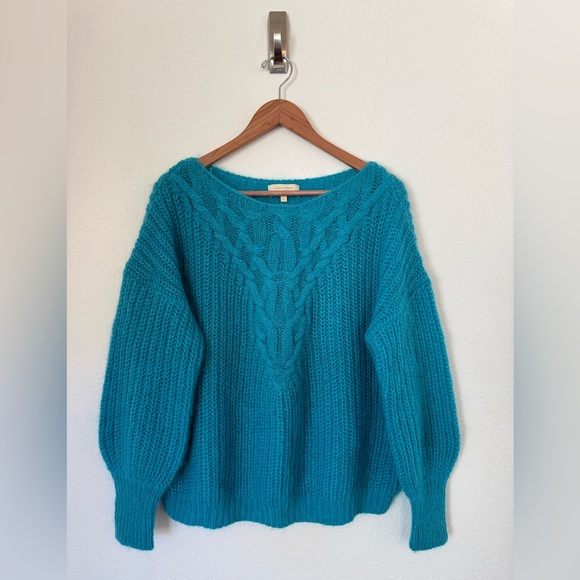 Sezane Sweaters - La Maille Sézane Jules Jumper Turquoise Kid Mohair Knit Womens Large Sweater